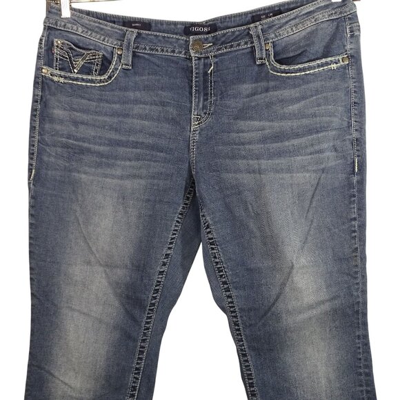 Vigoss  Heritage Fit Skinny Jeans Women Size 22 Blue Denim Thick Stitch FLAW - Picture 5 of 16